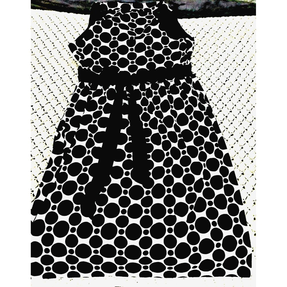 Vtg M INC international concepts Black & White 3D Bubble Sleeveless Party Dress